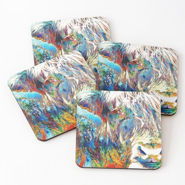 Item preview, Colorful Highland Cow Art designed and sold by Sharon Cummings Art.