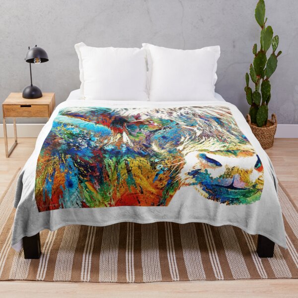 Item preview, Colorful Highland Cow Art designed and sold by Sharon Cummings Art.