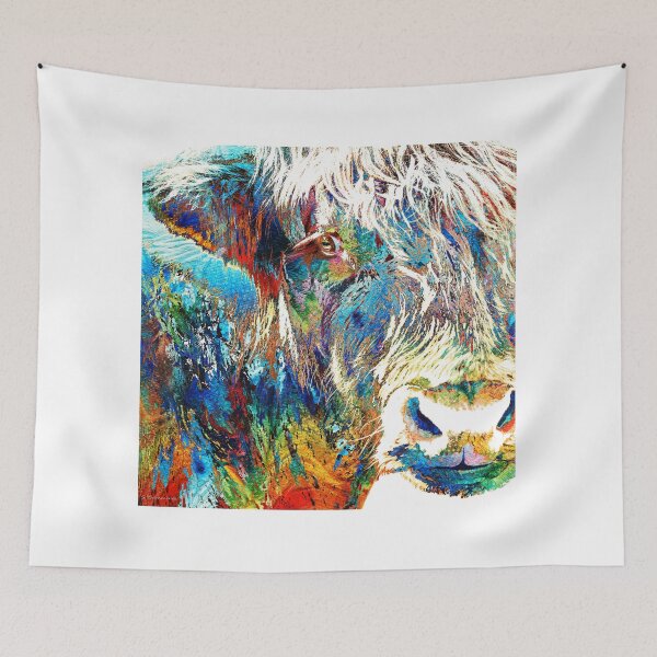 Item preview, Colorful Highland Cow Art designed and sold by Sharon Cummings Art.