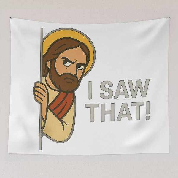 Item preview, Jesus Peeking – I Saw That! designed and sold by Nuvijo.