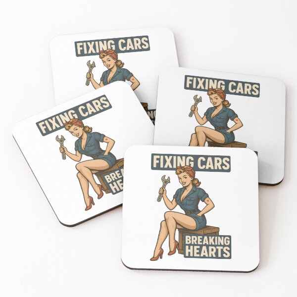 Item preview, Fixing Cars, Breaking Hearts Pin-Up Garage designed and sold by Dago345.