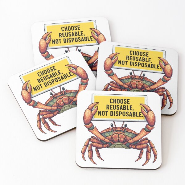 Item preview, Beach Guardian Crab: Choose Reusable, Protect Our Coasts! designed and sold by ART-POD-PL.
