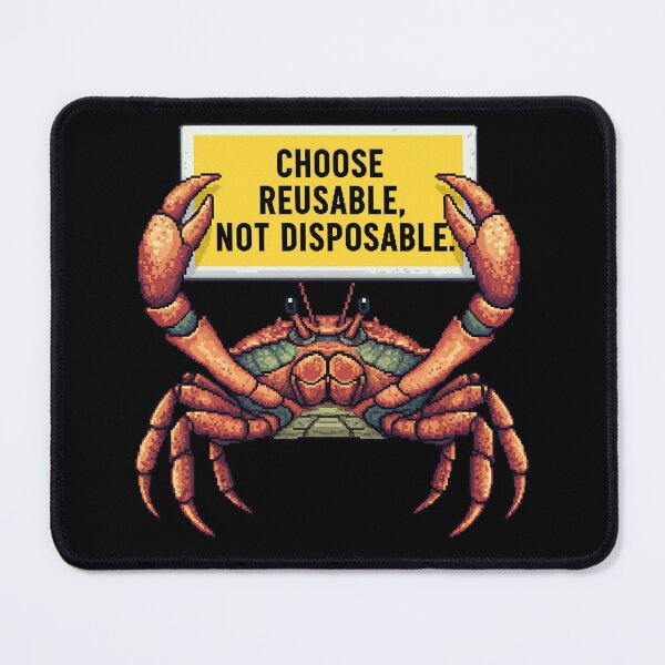 Item preview, Beach Guardian Crab: Choose Reusable, Protect Our Coasts! designed and sold by ART-POD-PL.