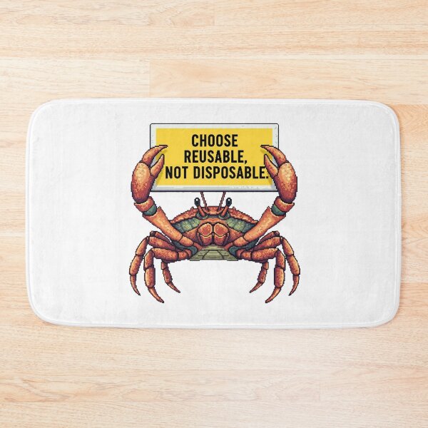 Item preview, Beach Guardian Crab: Choose Reusable, Protect Our Coasts! designed and sold by ART-POD-PL.