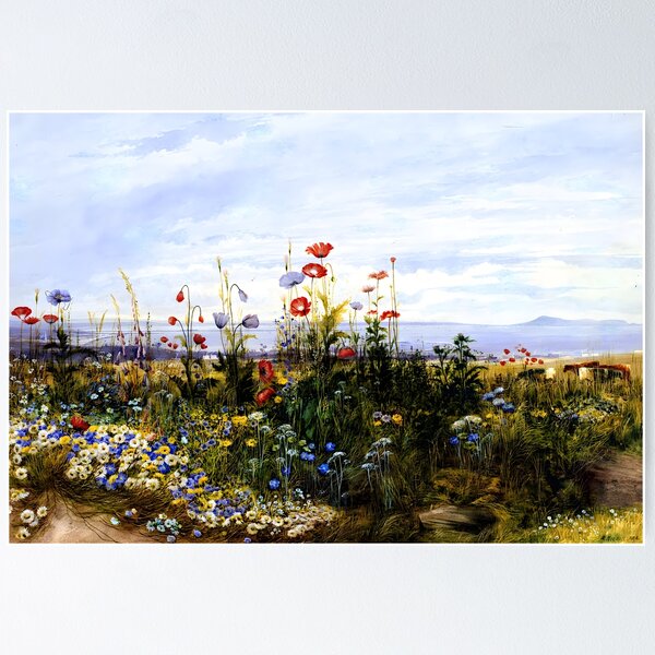 Item preview, Andrew Nicholl - Wildflowers with a View of Dublin Bay designed and sold by Jon-Baran.