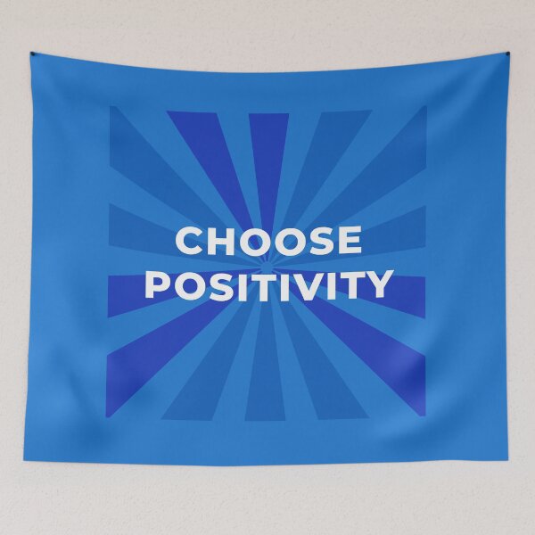 Item preview, Choose Positivity Bold Quote – White Text on Vibrant Background Blue  designed and sold by thoratsdesign.
