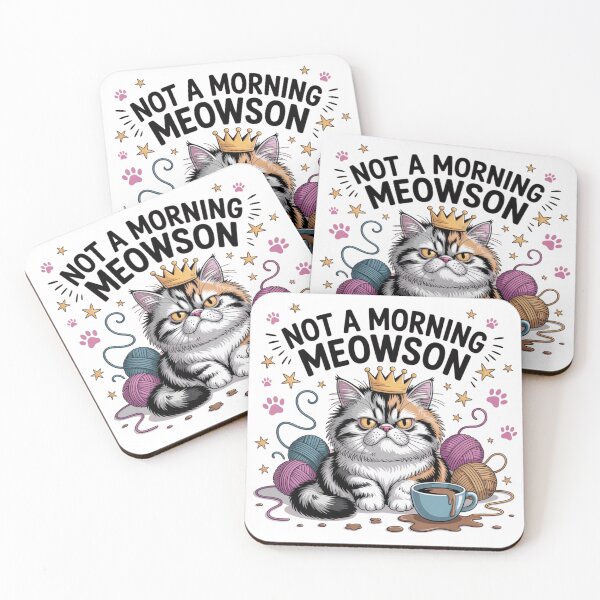 Item preview, Not a Morning Meowson – Funny Cat Lover Anti-Morning T-Shirt Design designed and sold by Bowniko^^.