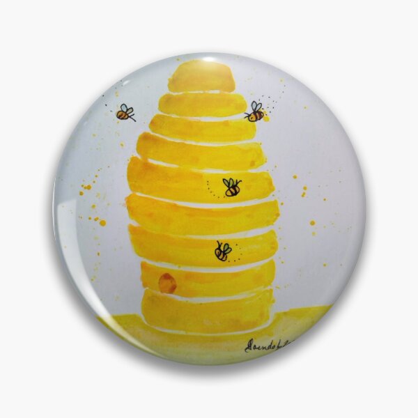 Item preview, Beehive and bees original watercolor designed and sold by GwendolynLee.