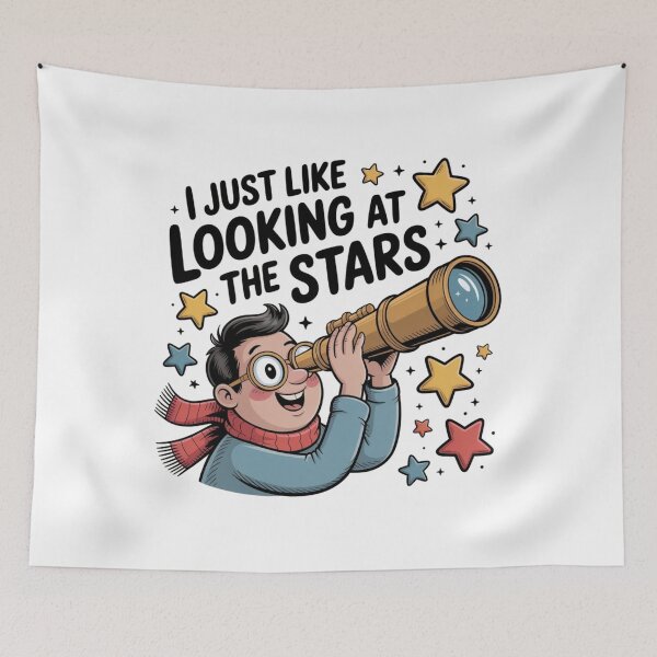 Item preview, I Just Like Looking at the Stars – Funny Astronomy T-Shirt Design designed and sold by Bowniko^^.