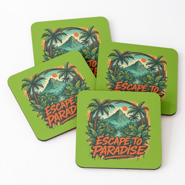 Item preview, Escape to Paradise - Tropical Island Getaway Quote Design designed and sold by MarCinu Art.