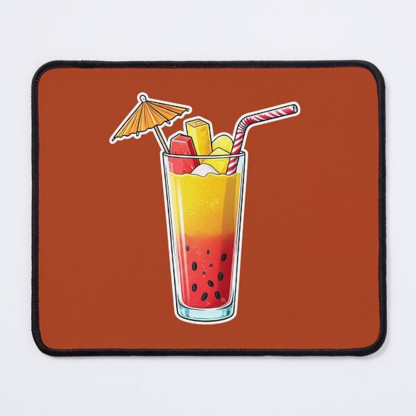 Item preview, Vibrant Summer Beverage with Straw, Umbrella, and Boba Pearls designed and sold by PrintBreeze.