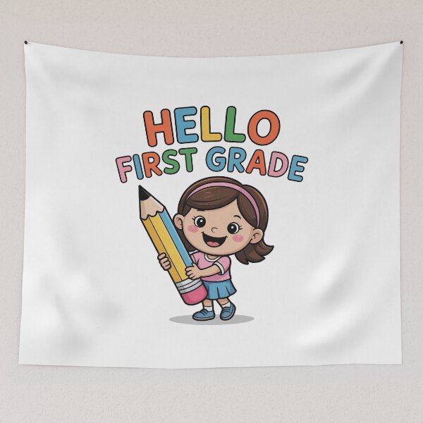 Item preview, Hello First Grade Kid Teacher Pencil Back To School designed and sold by PietrzakDesign.