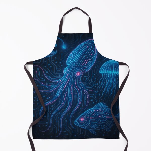 Item preview, Neon Circuit Sea Creatures Cyberpunk Ocean Wildlife Tech Art designed and sold by zevorgue.