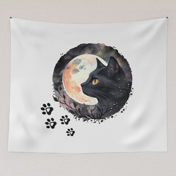 Item preview, cat with the moon designed and sold by Luka  Emad.