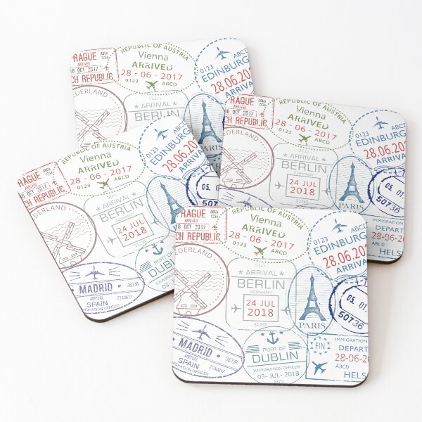 Item preview, European passport stamps designed and sold by arteena.