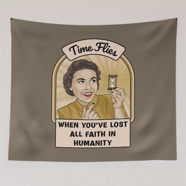 Item preview, Time Flies Retro Woman designed and sold by Unhinged Heather.