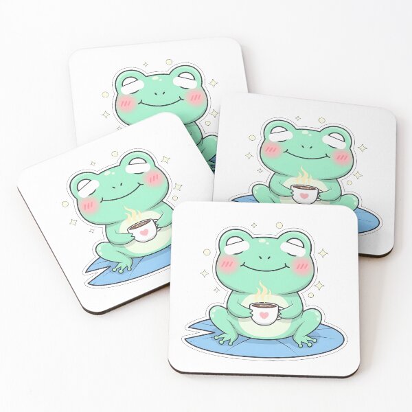Item preview, “Kawaii Frog – Cute Coffee Lover”  designed and sold by Cullinan Art.