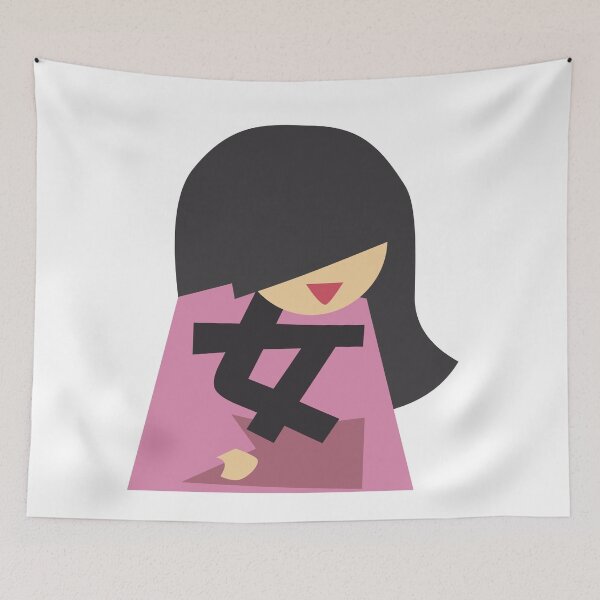 Item preview, Woman in Pink Kimono/Onna/女 (Kanji Art Illustration) designed and sold by MojiNoOmise.