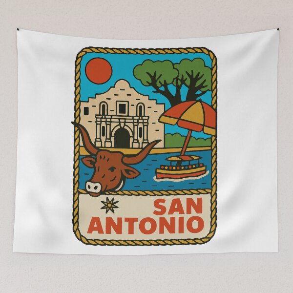 Item preview, San Antonio Vintage Style Travel Decal designed and sold by Decal Mania.