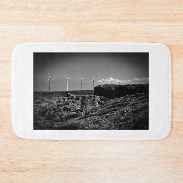 Item preview, Minimalist Wind Turbines in the Desert – Greyscale Art  designed and sold by AlishaWatson.