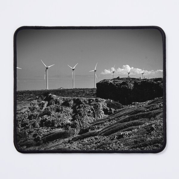 Item preview, Minimalist Wind Turbines in the Desert – Greyscale Art  designed and sold by AlishaWatson.