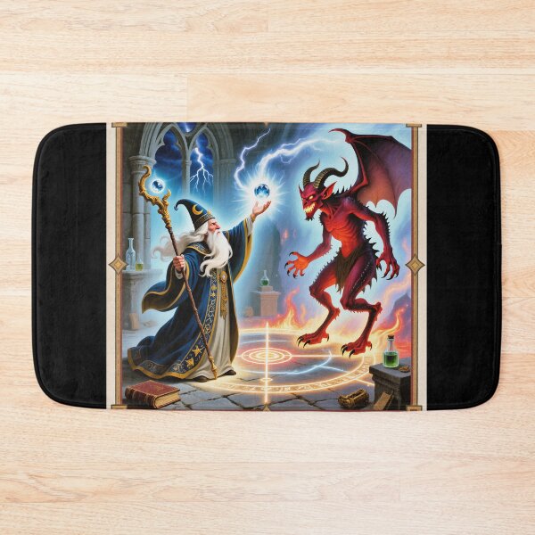 Item preview, Wizard vs Demon illustration designed and sold by Vintage Designs +.