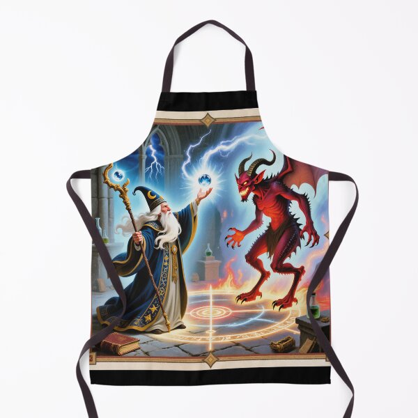 Item preview, Wizard vs Demon illustration designed and sold by Vintage Designs +.