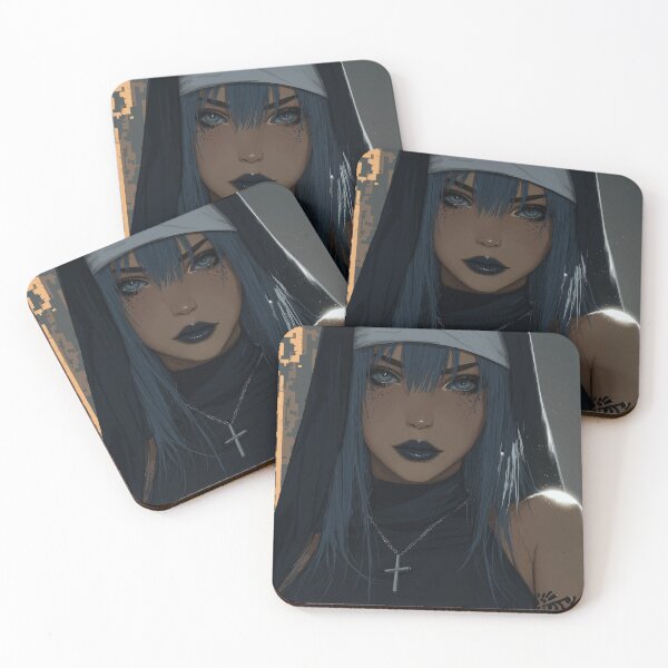 Item preview, goth nun designed and sold by CursedbyLilith.