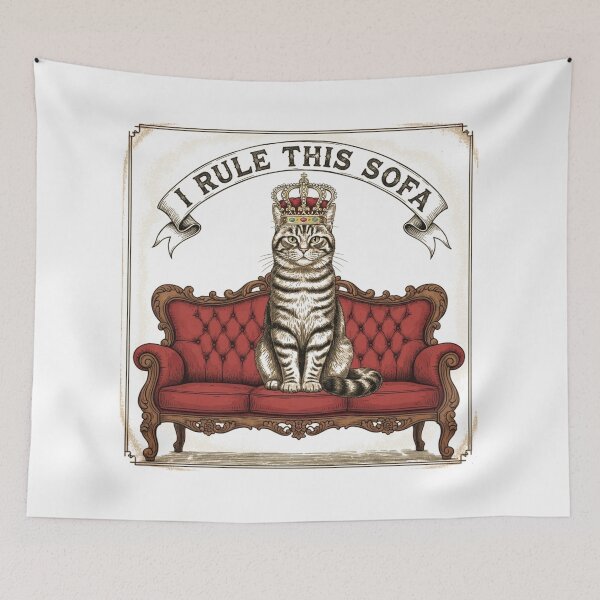 Item preview, I Rule This Sofa – Funny Lazy Pet Quote  designed and sold by Bowniko^^.