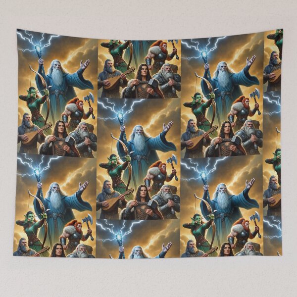 Item preview,  'The Dungeon Party' fantasy illustration designed and sold by Vintage Designs +.