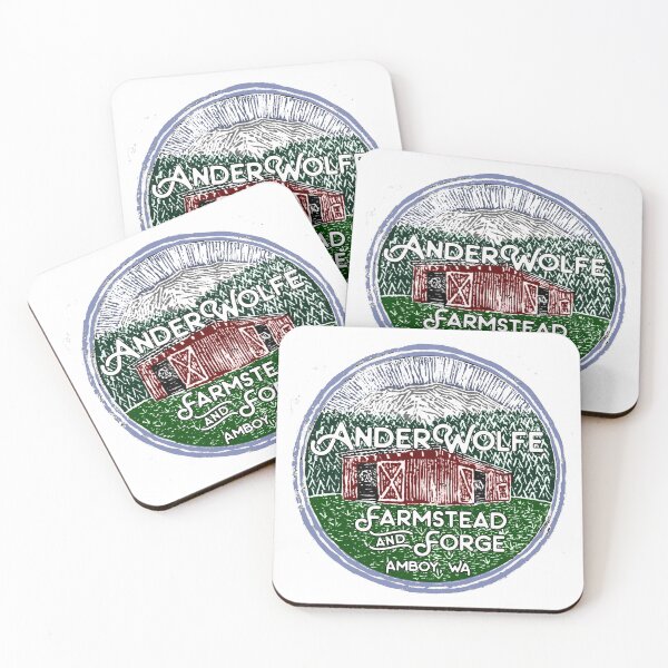 Item preview, AnderWolfe Farmstead and Forge Farm linocut in color designed and sold by Aethervision.