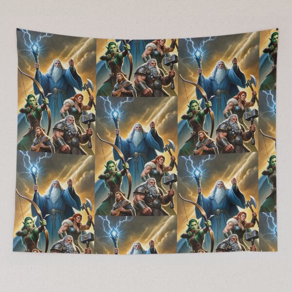 Item preview, 'The Dungeon Party' fantasy illustration designed and sold by Vintage Designs +.