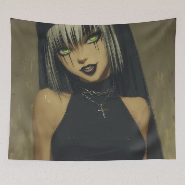 Item preview, goth nun designed and sold by CursedbyLilith.