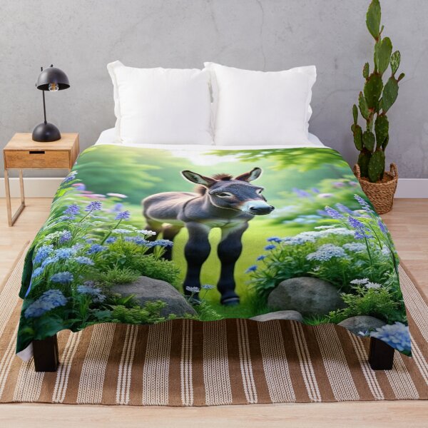Item preview, Cool Blue Garden Collection with Adorable Donkey designed and sold by Dailywalker22.