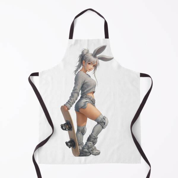 Item preview, Cyber Bunny Girl with Snowboard | Futuristic Anime Style designed and sold by NeonCore.