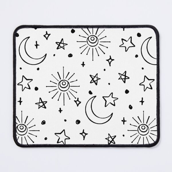 Item preview, Hand Drawn Celestial Objects in Black Pattern designed and sold by Farissa Designs.