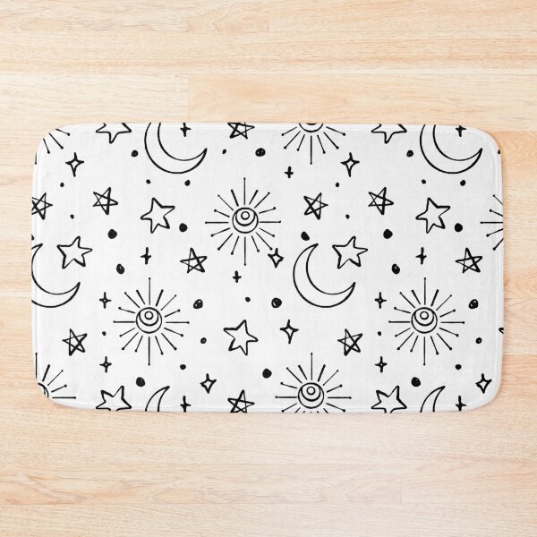 Item preview, Hand Drawn Celestial Objects in Black Pattern designed and sold by Farissa Designs.