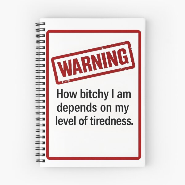 Item preview, Funny warning text, tired joke designed and sold by Space'n Stuff.