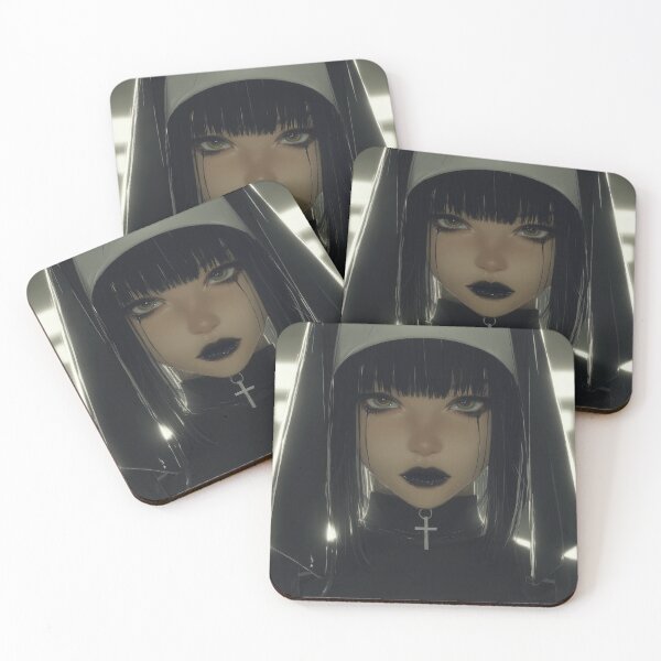 Item preview, goth nun designed and sold by CursedbyLilith.