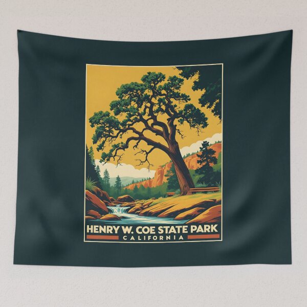 Item preview, A Vintage Illustration of Henry W. Coe State Park - California  designed and sold by GoodOldVintage.