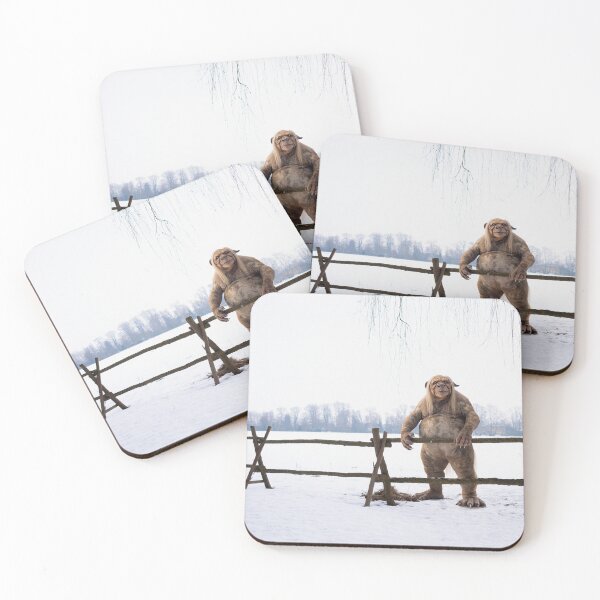 Item preview, a Troll standing by a gate in a snow covered field designed and sold by Vintage Designs +.