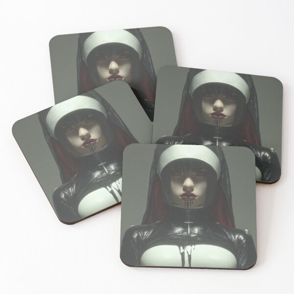 Item preview, goth nun designed and sold by CursedbyLilith.