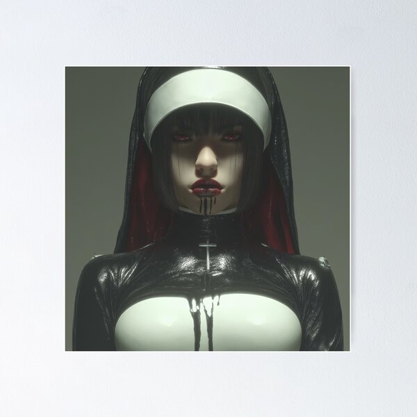 Item preview, goth nun designed and sold by CursedbyLilith.