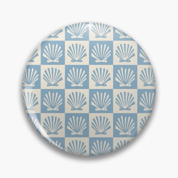 Item preview, Minimal Coastal Checkerboard with Seashell Motif designed and sold by trajeado14.