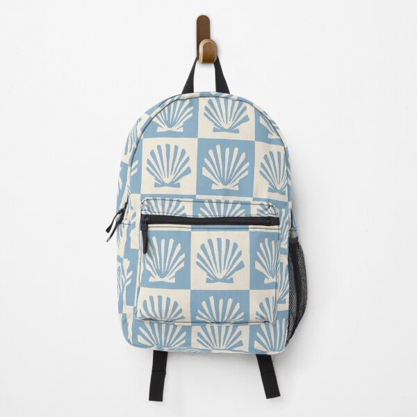 Item preview, Minimal Coastal Checkerboard with Seashell Motif designed and sold by trajeado14.