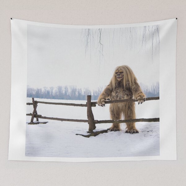 Item preview, A Troll standing by a gate in a snow covered field designed and sold by Vintage Designs +.