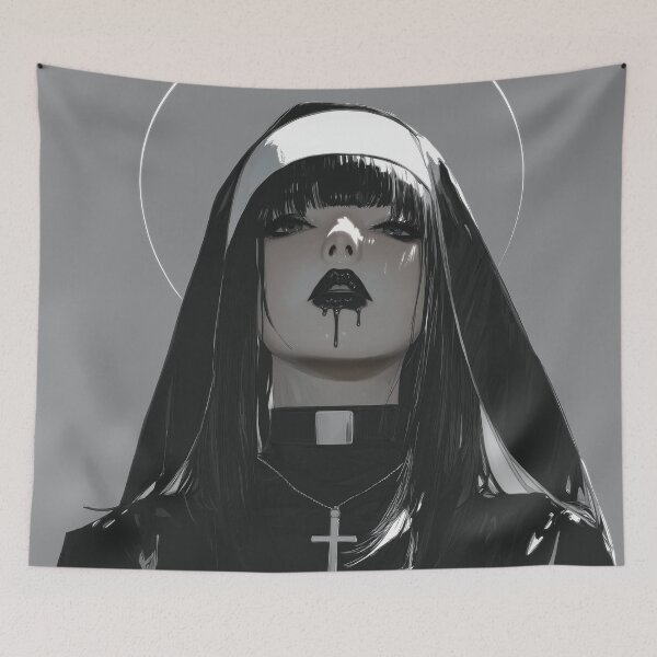 Item preview, goth nun designed and sold by CursedbyLilith.