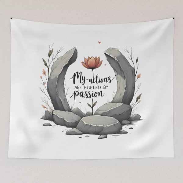 Item preview, My Actions Are Fueled by Passion – Bold Floral Breakthrough Design. Affirmation designed and sold by FlowCreate.