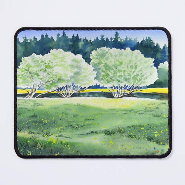 Item preview, Sunlit Trees in Spring Meadow designed and sold by MerriliesBrush.