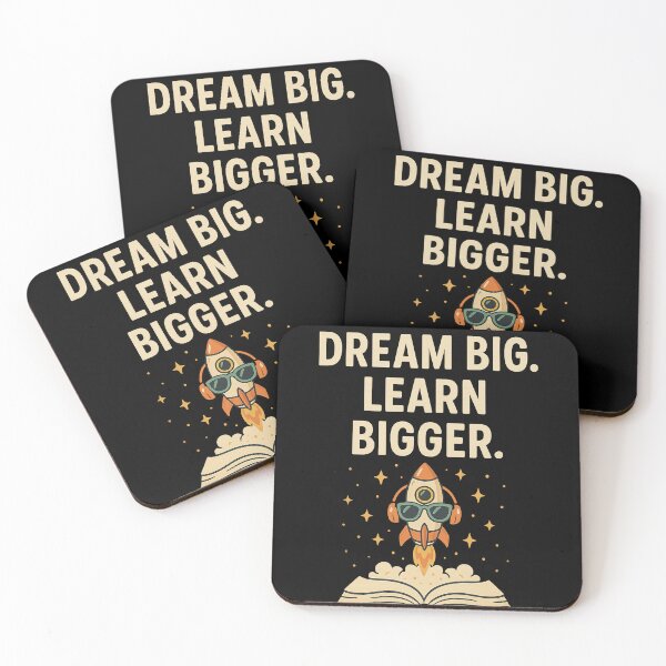 Item preview, Dream Big, Learn Bigger – Rocket and Book Inspirational School Design designed and sold by Phantom1Phoenix.